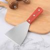 Stainless Steel Wooden Handle Steak Spatula Egg Pancake Frying Shovel Pizza Shovel Turners Scraper BBQ Utensils