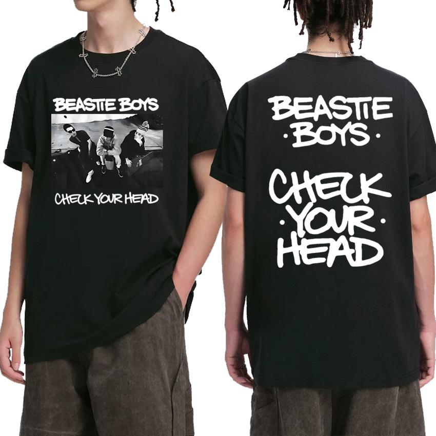 Hip Hop Groups Beastie Boys Check Your Head Album Print T Shirt Unisex Vintage Summer Short Sleeve T-shirts Men Women Cotton Top
