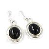 [H5569] - Silver Earrings 'Déesse Noir De Jais' Silver-black (rhodium-plated) - 23x10 Mm