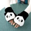 Cute Winter Warm Half Finger Gloves Dual-purpose Thickened Touchscreen Gloves for Women Girls