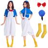 TUAHOUS Halloween Cosplay Cute Sailor Uniform Anime Costume Halloween Donald Duck Costume Adult 4-Piece Sailor Uniform Set (Outfit + Tie + Hat +