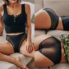 FINETOO 3Pcs Women Panties Sexy Lingerie Seamless Female Underwear See-Through Underpants Woman Panties Briefs Girls Intimate