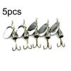1/2/5pc Hot Sequins Durable Crank Bait Spoon Spinner Treble Hook Fishing Lure