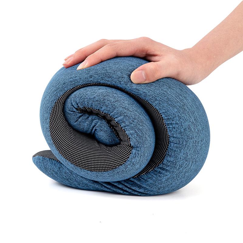 U-Shaped Memory Foam Travel Neck Support Pillow - Portable and Storable Snail Design