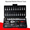 Auto Mechanics Repair Tool Set 46pcs Spanner Socket Wrench Tools Kit for Auto Repairing