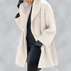 (SU)Women Shawl Collar Fleece Coat Elegant Blend Coats Long Coat Outerwear Jackets