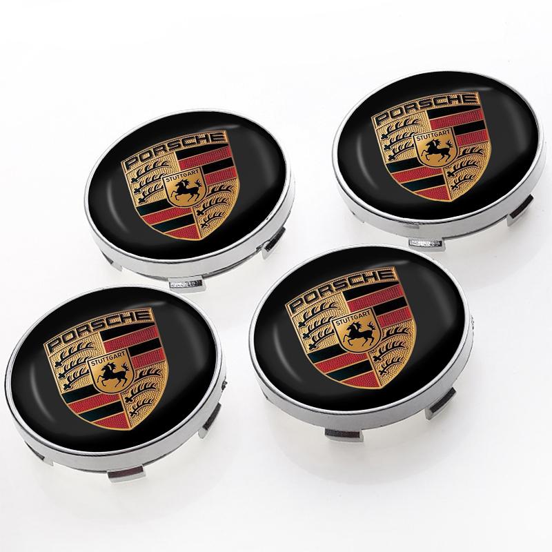 4Pcs Car Wheel Center Hub Center Cap Rim Hub Dustproof Cover Emblem Car Accessories For Porsche 911 Cayenne Panamera Macan Boxster Carrera GT 928 944