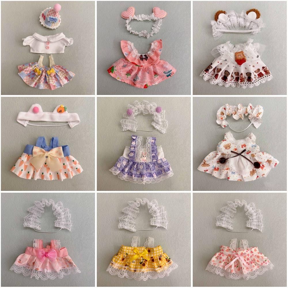 Multicolor Doll Clothes Accessories Hairband Suspender Toy Cap Dress Suit Cotton Stuffed Doll