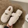 French White Flat-soled Single Shoes Fluffy Shoes Women Wear Small Fragrant Plush Shoes In Spring and Summer, New Warm Plush Cotton Shoes
