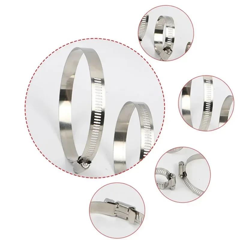 10 Pieces Adjustable 304 Stainless Steel Screw Hose Clamp Car Fuel Faucet Hose Clamp Worm Gear Clamp Hardware Accessories
