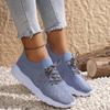 2024 New Breathable Knitted Sneakers Women Autumn Striped Flat Heel Non-Slip Casual Shoes Woman Slip-On Soft Sole Sports Shoes