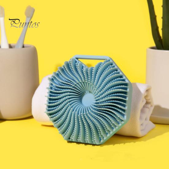 Shower Brush Polygon Soft Skin Exfoliating Scalp Massage Portable Ergonomic Handle Anti-septic Body Brush Bath Shower Brush Scrubber