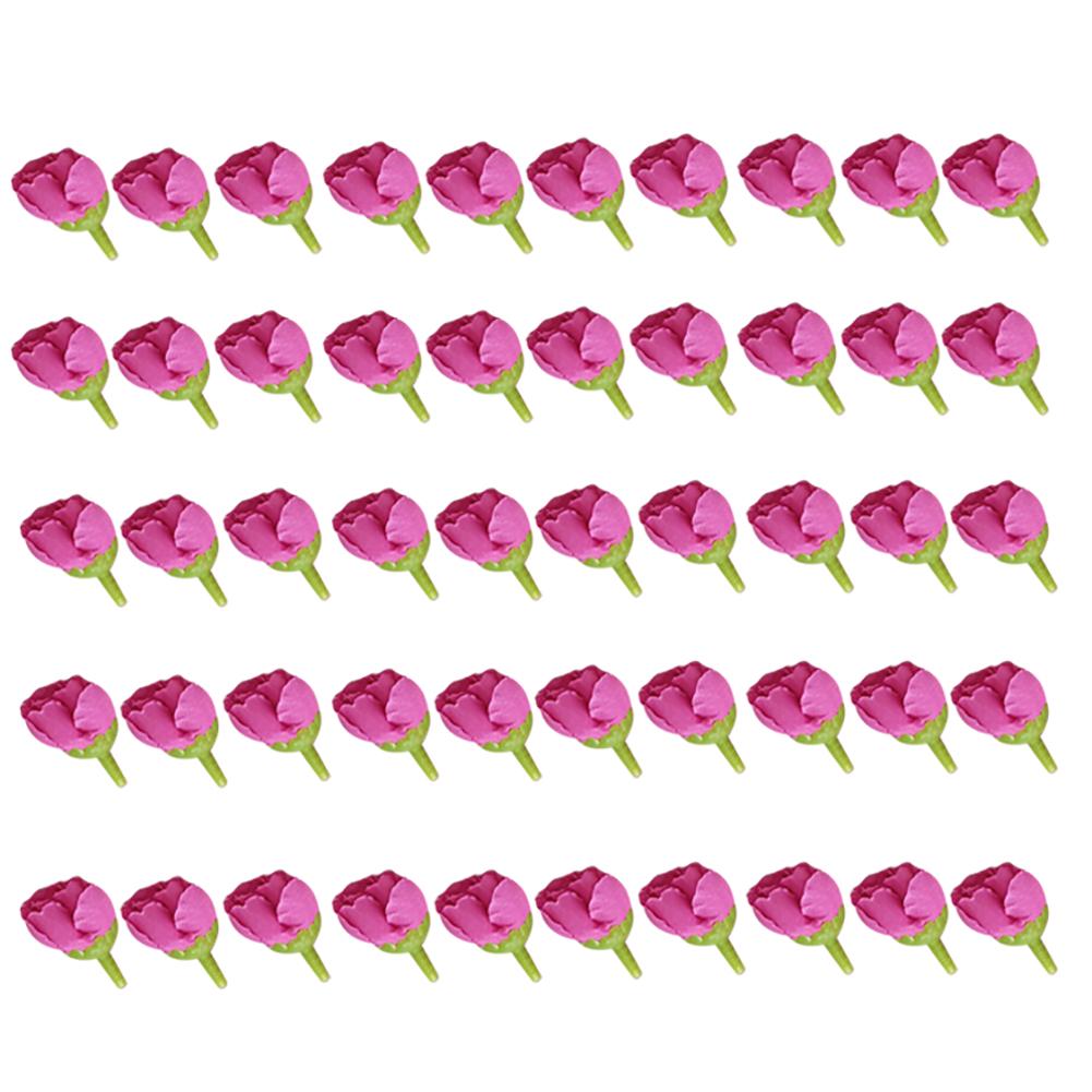 50 шт. 2 см поддельные бутоны роз искусственный цветок свадебный букет невесты DIY Декор для вечеринки Рождественский орнамент