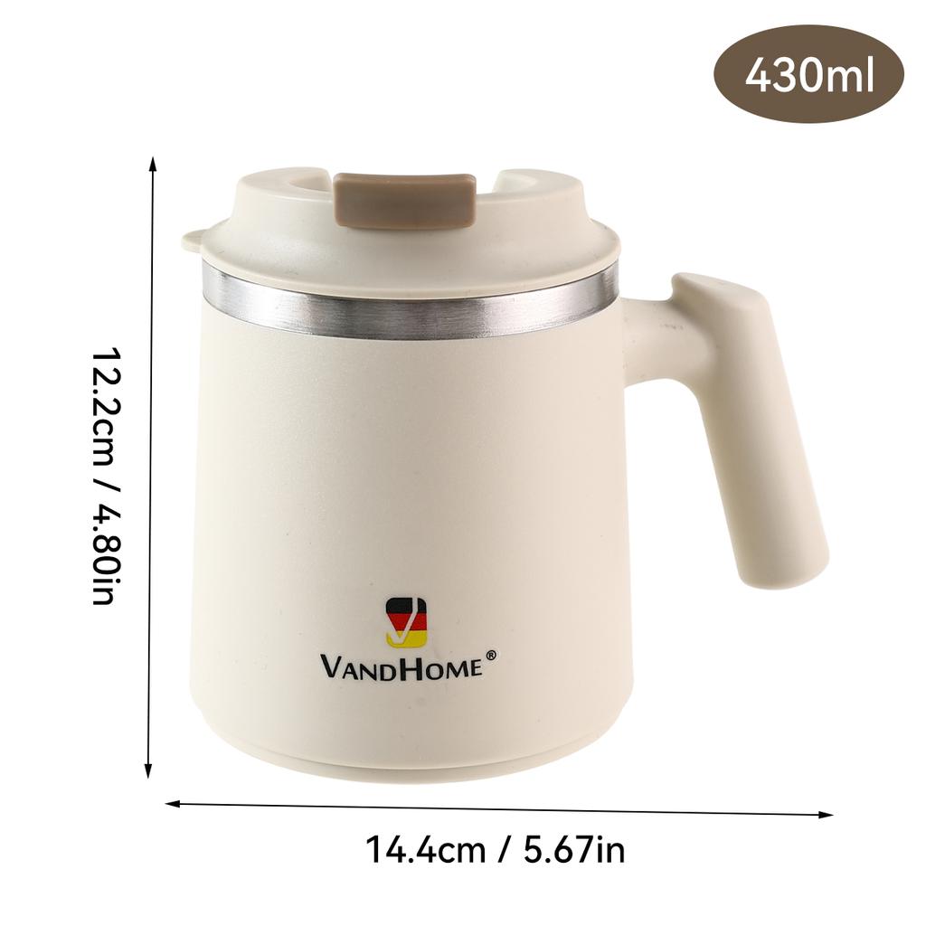 430Ml 304 Stainless Steel Double Walled Coffee Mug With Handle Portable Sealed Water Cup Office Milk Coffee Cup Tumbler