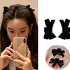 Korean Velvet Bow Hair Clip Claw Clamp Sweet Black Red Bow Small Hair Claw Clip Princess Headwear Girls Women Hair Claw Clip