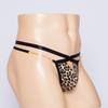 Popular Men's Sex Thong, Sexy Leopard Print Suspender Panties, Perspective Mesh Men's Sex Panties