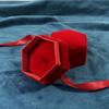 Three-dimensional Hexagonal Jewelry Box Velvet Ring Display Case Flocking Ring Box  Party