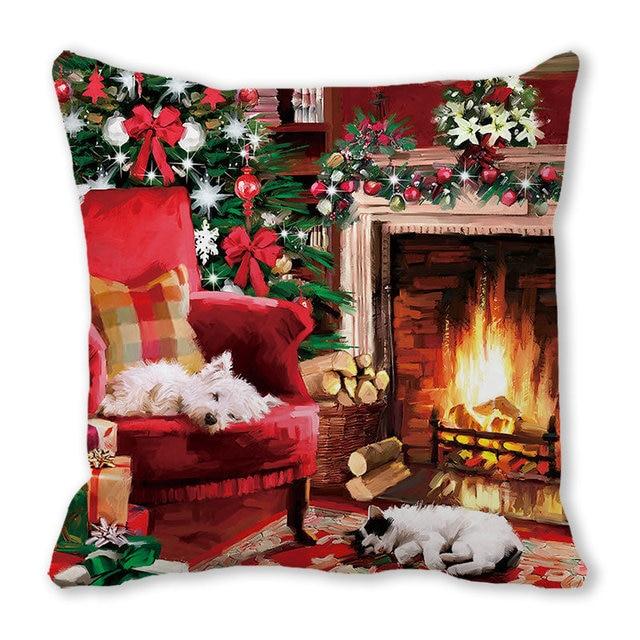 Christmas Ornament Navidad Noel Xmas Gifts Christmas Cushion Cover Merry Christmas Decorations for Home