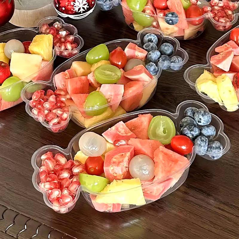 10 Pieces of Candy Style Transparent Takeaway Box Packaging Box Transparent Blister Candy Shaped Mousse Cake Box Disposable 21*10cm