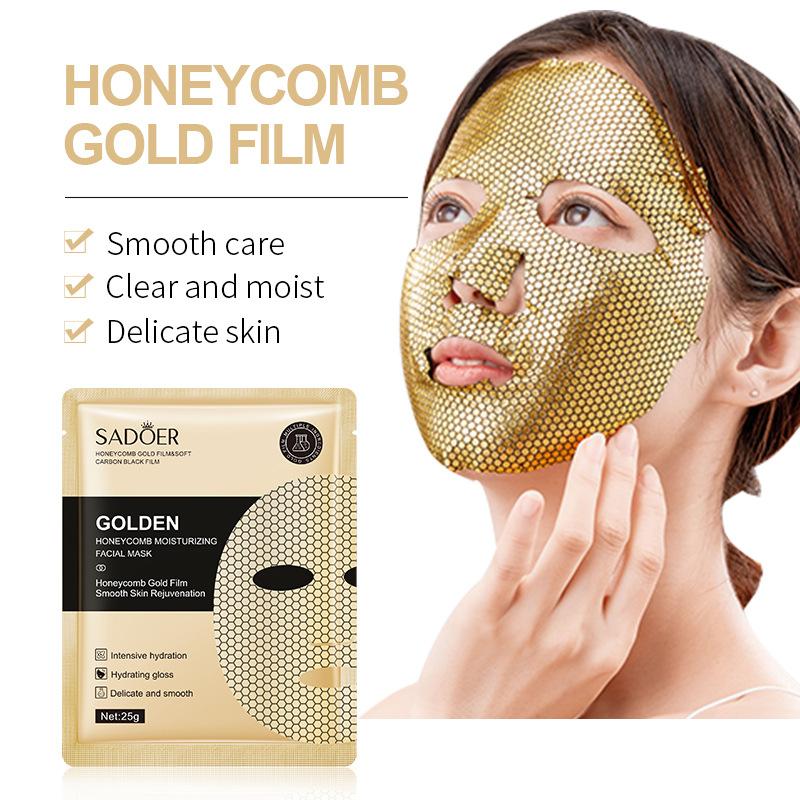 24k Gold Honeycomb Sheet Mask Moisturizes and Removes Wrinkles Honey Essence Delicate Skin Collagen Firming Skin