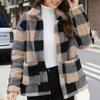 Women's Fashion Casual Long Sleeve Plaid Button With Pocket Jacket