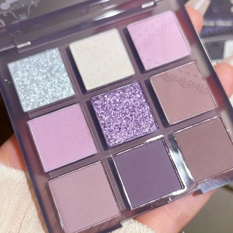 9 Colors Purple Smokey Eye Shadow Palette Highly Pigmented Eyeshadow Matte & Shimmer Makeup Palette Long Lasting Waterproof for Stunning Eye Looks