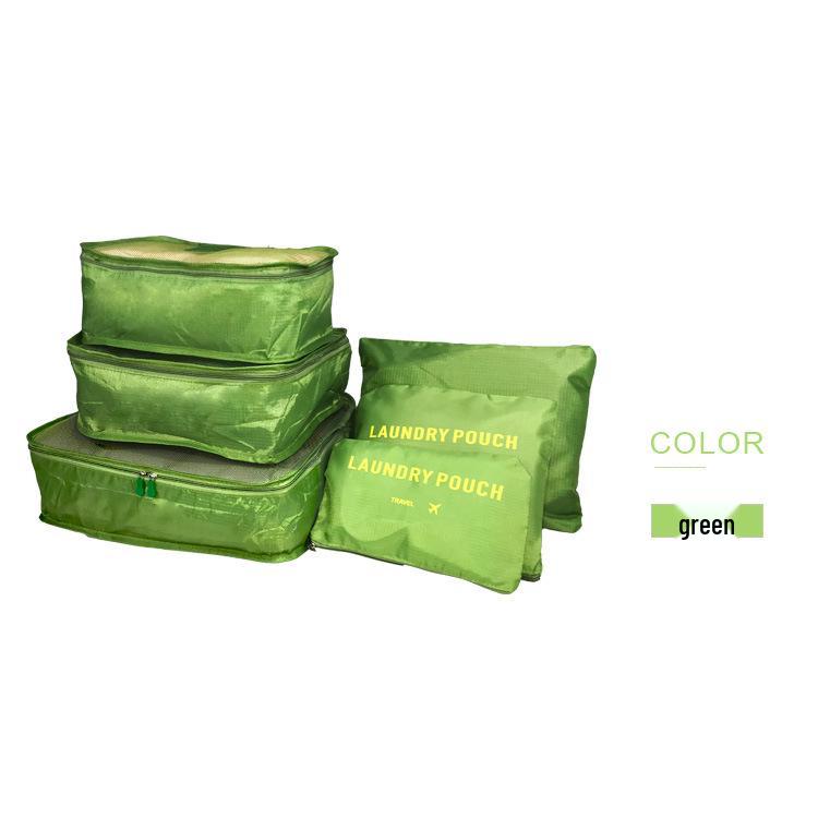 6-Piece Oxford Cloth Travel Storage Set: Includes Shoe Bag, Underwear Organizer, and More.