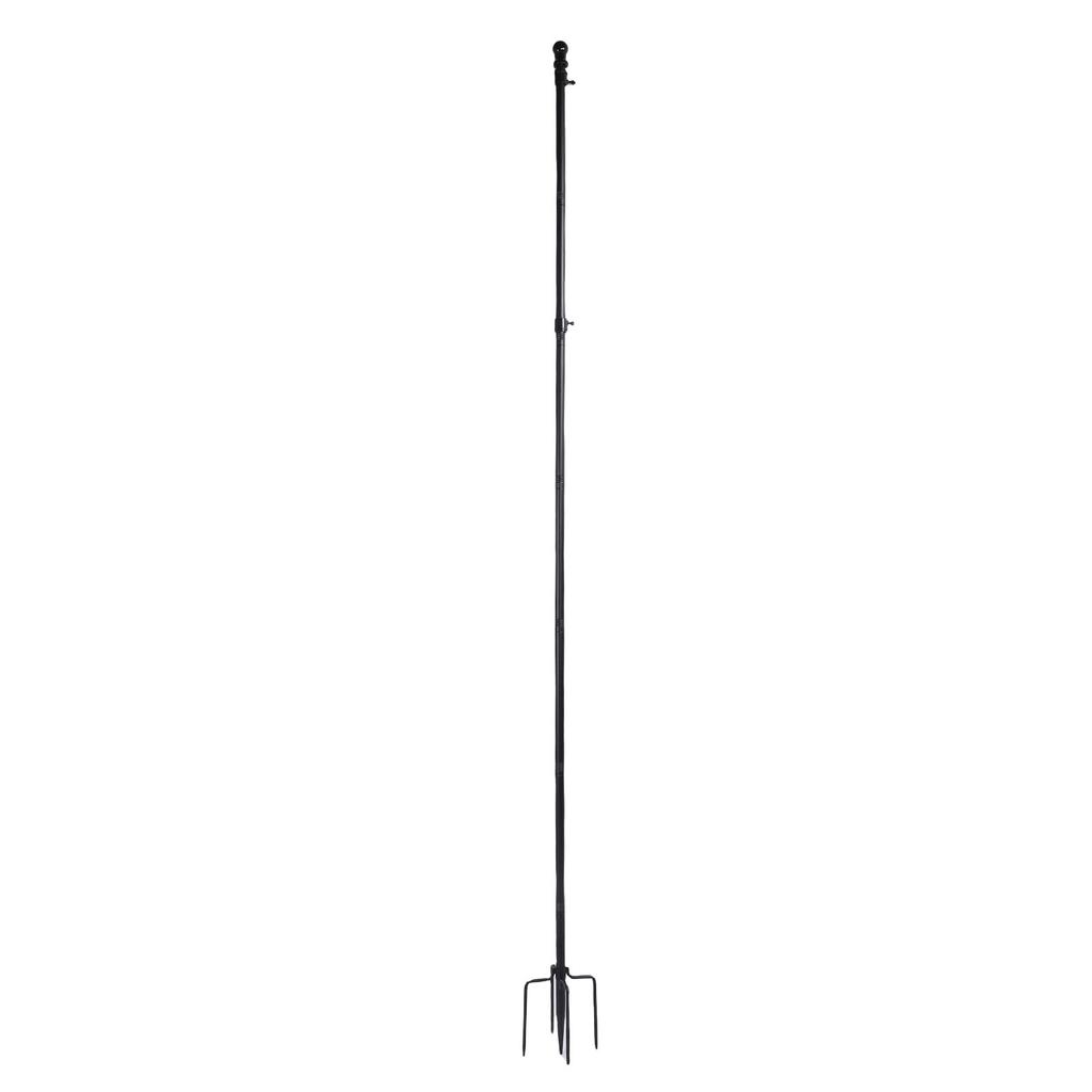 Ground Flag Pole 10 FT Thickened Stainless Steel Outdoor Flagpole with 5 Prong Base for Garden Yard