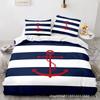 New Nautical Ocean Anchor Bedding Sets Ocean Spirit Duvet Cover King Queen Single Size Bed Linen with Pillowcase Teens Boys Gift