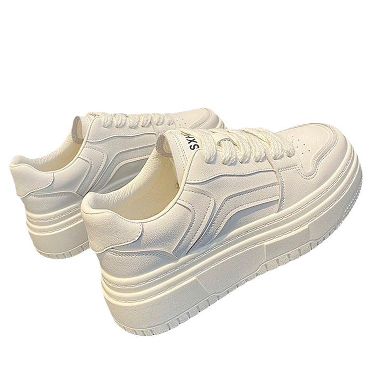 2024 Autumn New Internet Celebrity Explosion Student Versatile Muffin Korean Version of White Shoes Platform Fashion Casual Board Shoes Women