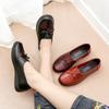 New Spring and Autumn Single Shoes One-pedal Women's Leather Shoes Shoes Flat-soled Middle-aged and Elderly Women's Shoes Elderly Shoes