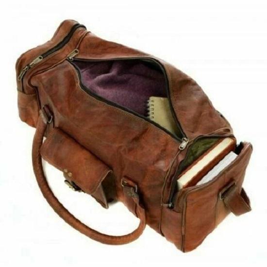 Vintage Duffle Travel Gym Weekend Overnight Bag New Men's Genuine Leather Large