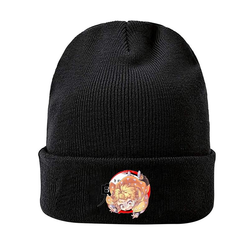 Knit Hat Demon Slayer Kimetsu No Yaiba Anime Winter Warm Beanie Caps Gonpachiro Kamanoko Unisex Women Casual Bonnet