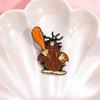 Cartoon Character Eyecatching Pin Brooch In Alloy With Cute And Angry Tree Style Stump