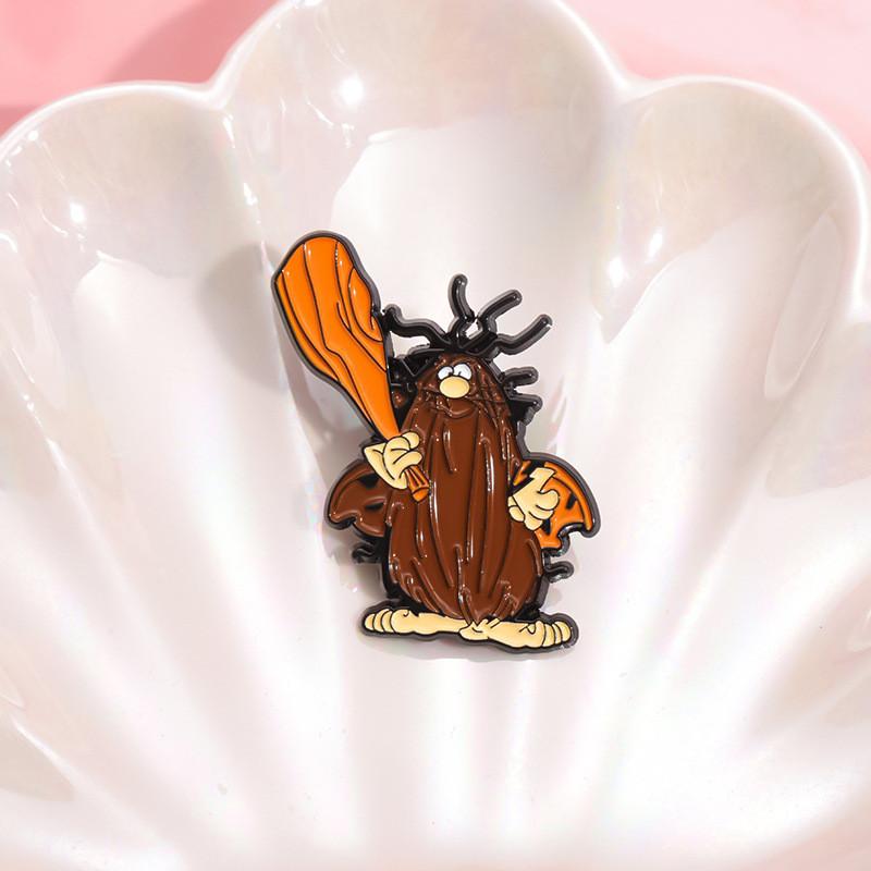 Cartoon Character Eyecatching Pin Brooch In Alloy With Cute And Angry Tree Style Stump