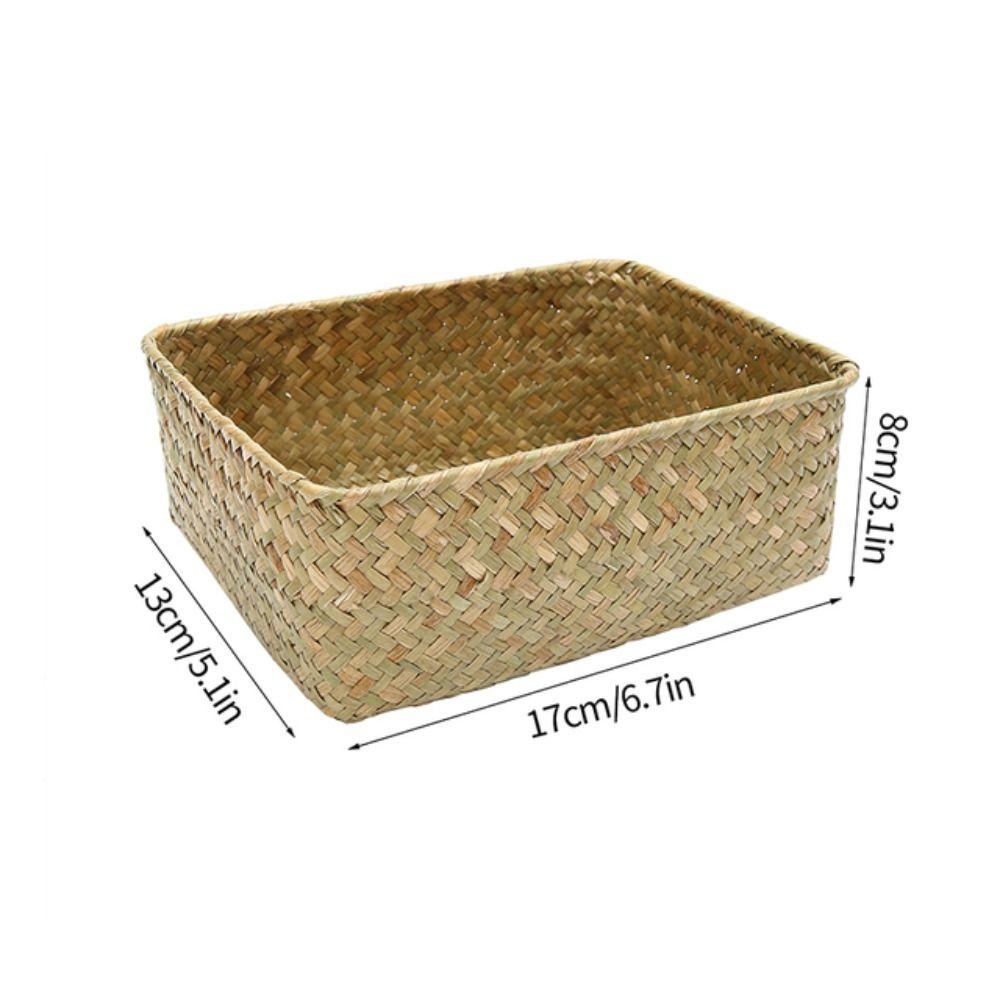 Decor Cosmetic Storage Container Woven Seagrass Storage Baskets Straw Rattan Basket Picnic Basket