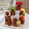 Cute Toy Simulation Capybara Pendant Multicolor Fluffty Animal Doll Plush Capybara Keychain  Kids