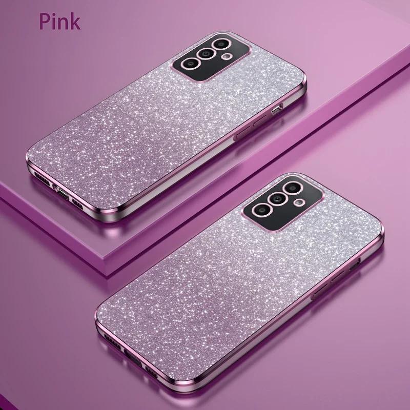 Shiny Glitter Plating Silicone Case for Samsung Galaxy A55 A 55 A35 A25 A15 A05 A05S A54 A34 A24 A14 A04s Bling Soft Back Cover