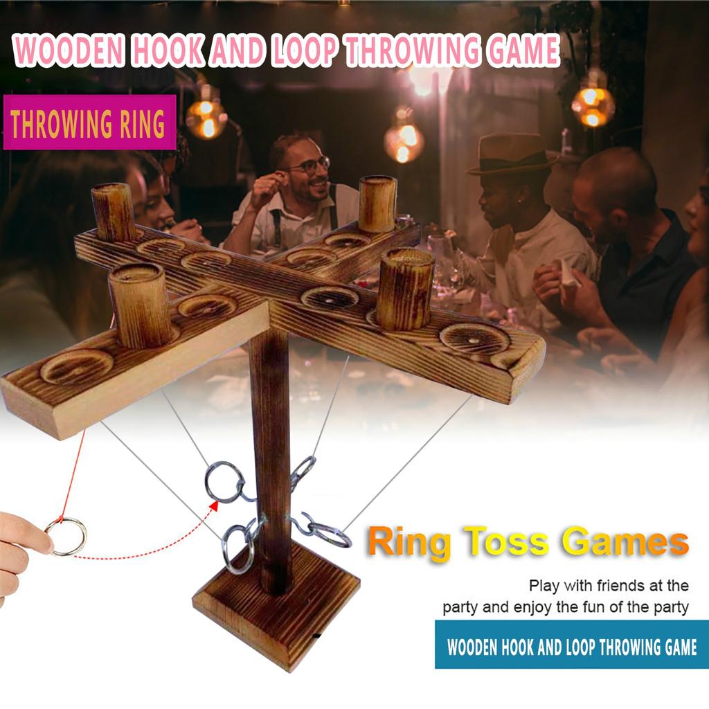 Handmade Wooden Hooks Fast-paced Interactive Game For Bars Adults Toys