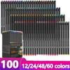 12/24/48/60/100 Colors Fineliner Color Pen Set 0.38mm Colored Sketch Drawing Pen Fine Point Marker Perfect for Journal Note Taking