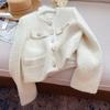 Spring and Autumn Women's  Korean Style Chic Tweed Jacket  Temperament Short Woolen Top