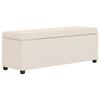 VidaXL Bench with Storage Compartment 116 Cm Cream Polyester