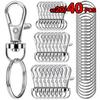 10/20/40PCS Premium Swivel Lanyard Snap Hook with Key Rings Metal Hooks Keychain Hooks (20 Pcs Swivel Snap Hooks + 20 Pcs Key Rings)