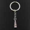 Fashion Keychain 26x8x8mm 3D Tower Pendants DIY Men Jewelry Car Key Chain Ring Holder Souvenir For Gift