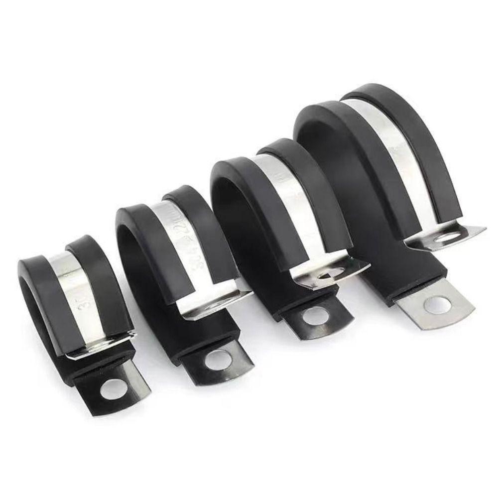 Metal Wiring Hose Clamp Useful Cable Fasteners Rubber Lined Clips  Hardware Electrical Fittings