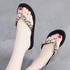 Fashion Summer New Women's Diamond Rhinestone Flip Flops Thick Heel Slope Follow Beach Slippers Comfortable Casual EVA Upper TPR Outsole