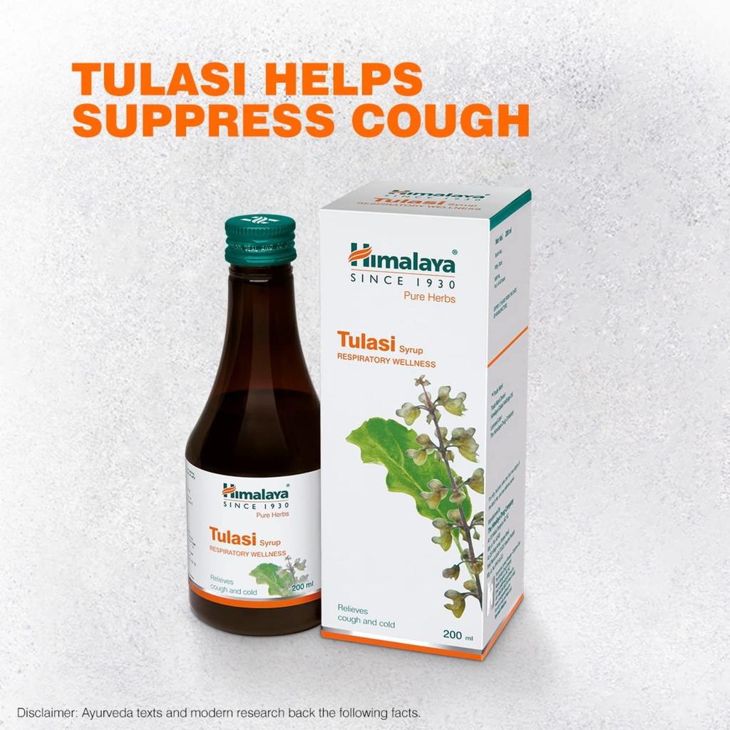 Himalaya Pure Herbs Tulasi Syrup 200ml Pack Of 1 Respiratory Wellness Support Cough Relief