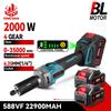 2000W Brushless Electric Die Grinder 35000RPM 6mm Cordless 4 Gears Variable Grinding Rotary Tools For Makita 18v Battery