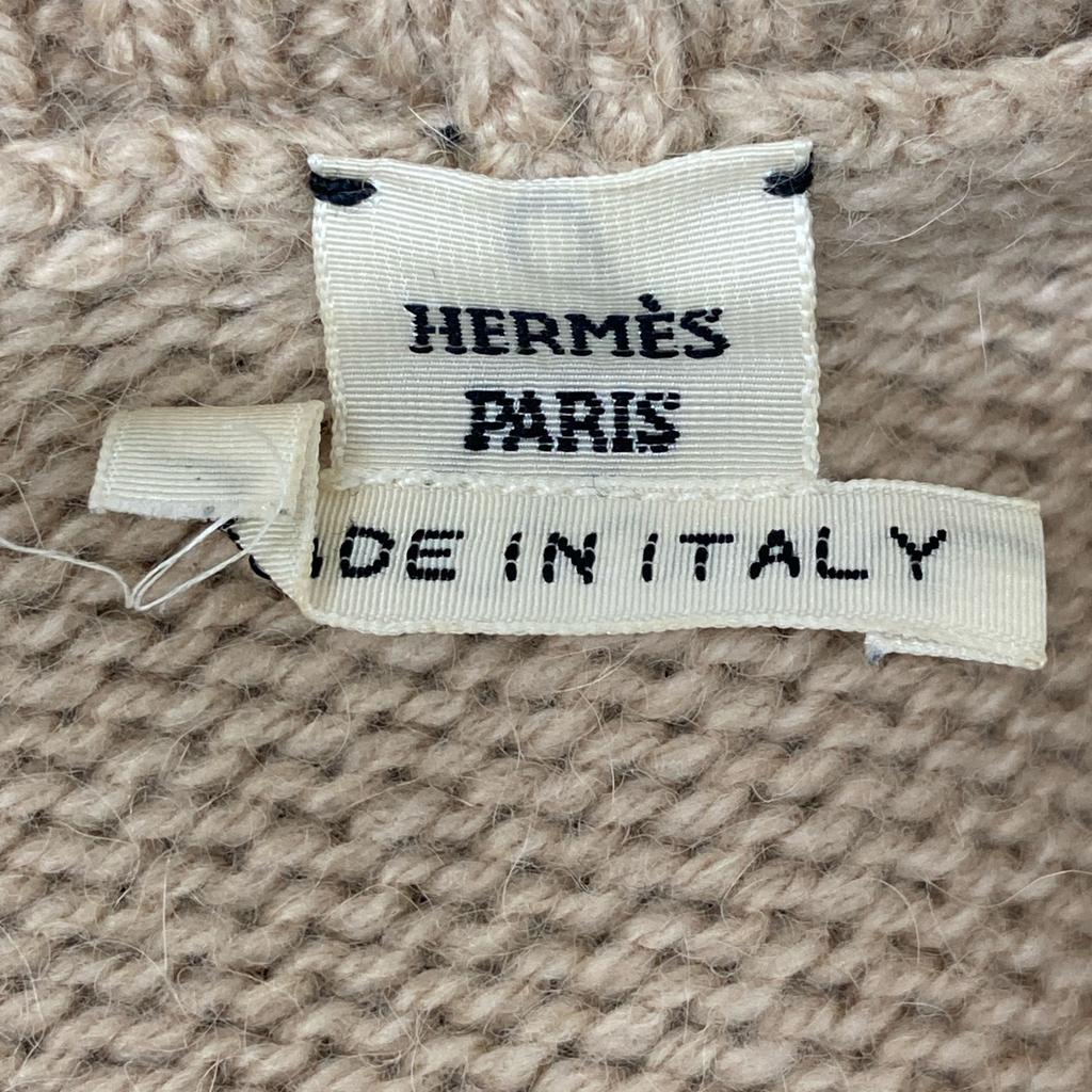 Hermes 15AW Beige Camel 100% Turtleneck Pullover Knit Tops 34 beigeUsed