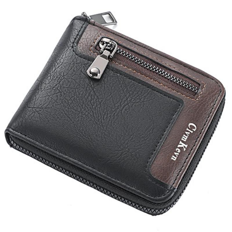 Multi Card Fashion PU Leather Man Wallet High Quality Classic Wallet Large Capacity Men Short Bifold Wallet with Coin Bag Zipper